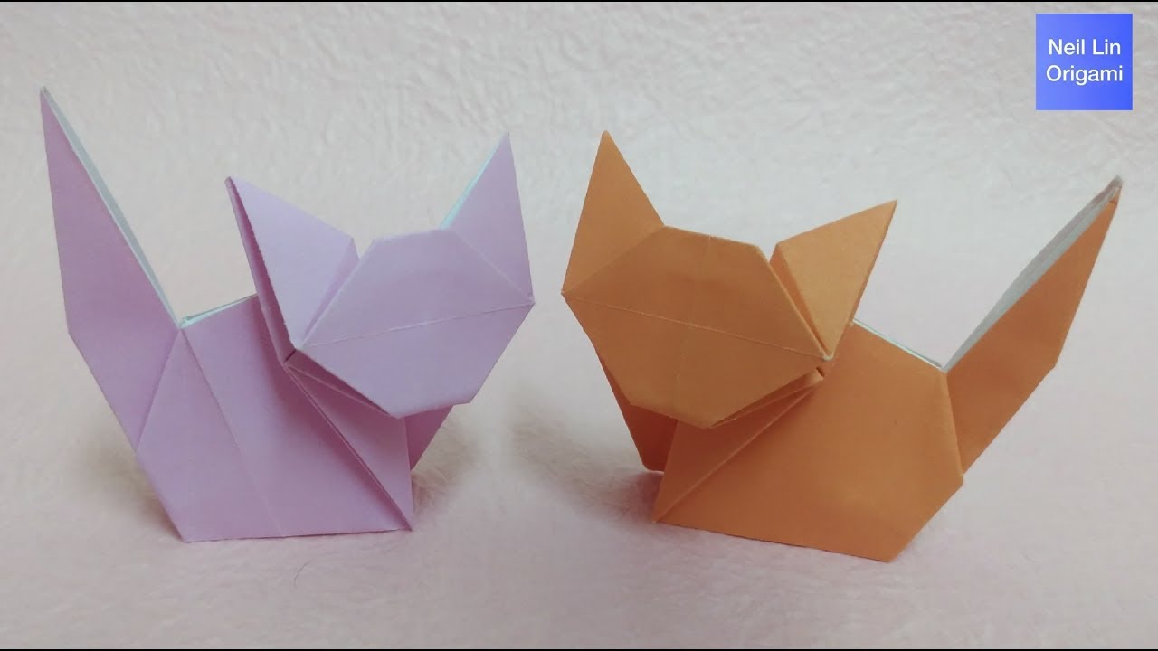Оригами КОШКА из бумаги - Оригами КОТИК из бумаги
