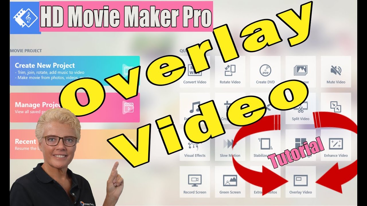 Windows HD Movie Maker Pro Video Overlay Tutorial Using Quick Tools!