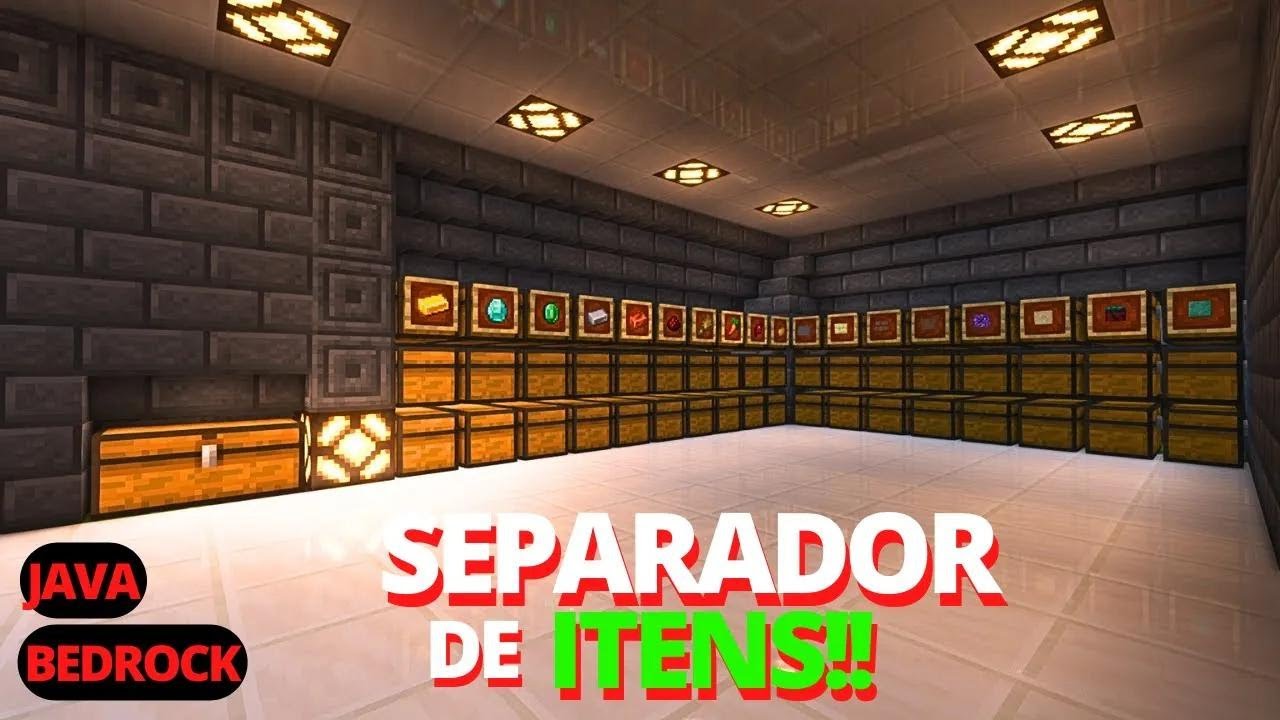 COMO FAZER UM SEPARADOR DE ITENS para Minecraft 1.20+  Bedrock/java/consoles e mcpe