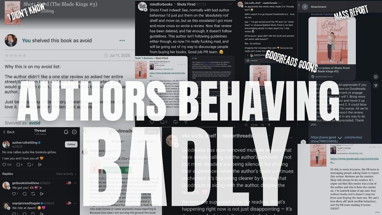 authors vs. readers AGAIN?! Ruth Stilling goodreads scandal | authors, stay OUT of review spaces!!