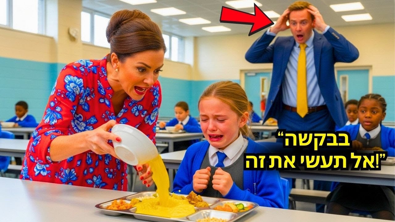 מיליונר הלך לאכול־בית של בית הספר כדי לאסוף את בתו ונדהם ממה שהמורה האכזרית עשתה...