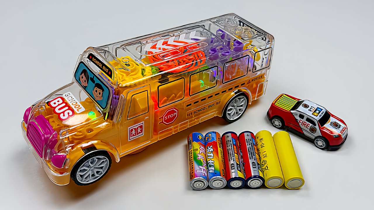 Unboxing RC City Police Car, RC Campus Bus, RC Nezha Bumper Car & EV Gear School Bus Toy