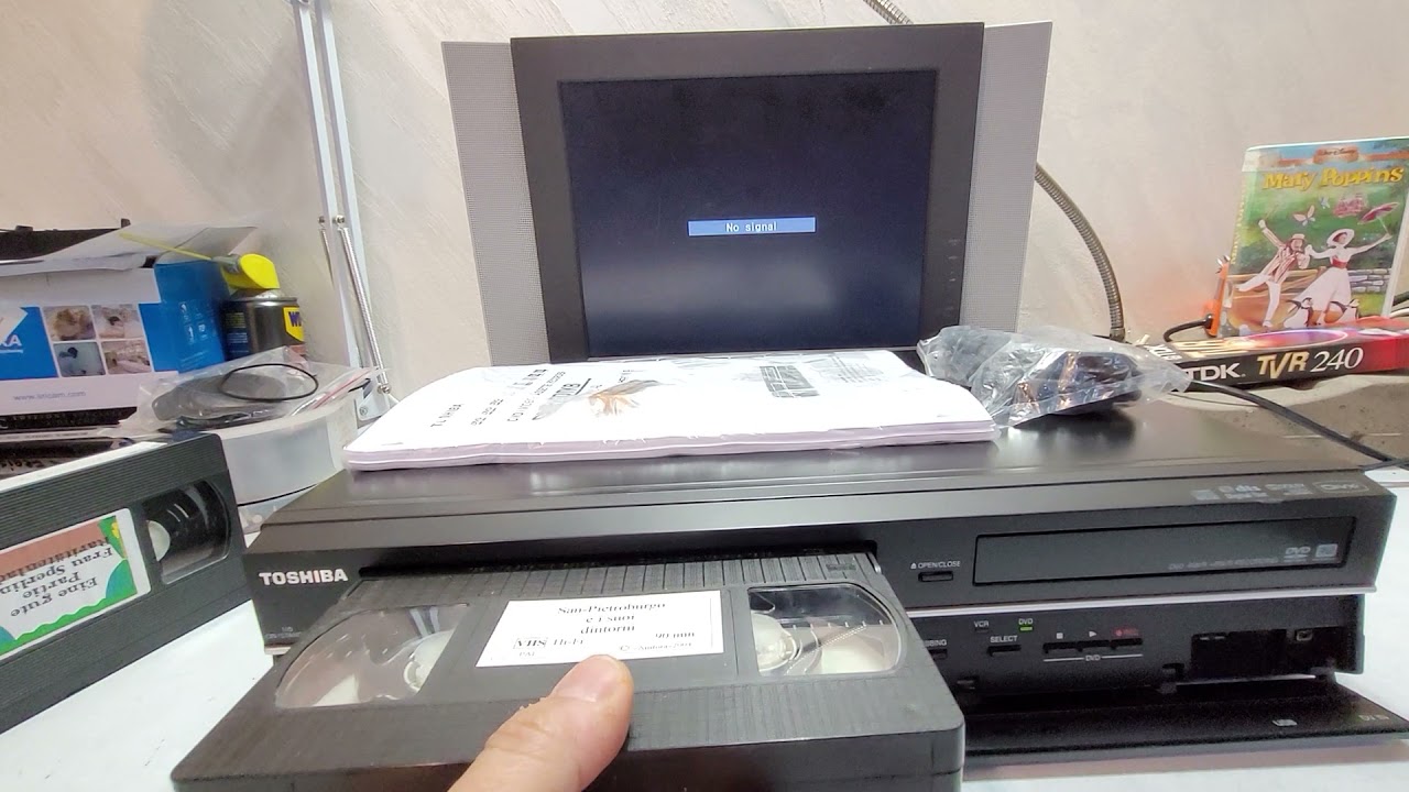 VIDEOREGISTRATORE COPIA VHS DVD TOSHIBA DVR19DT IMMACOLATO CON PELLICOLA PROTETTIVA INTROVABILE!!!