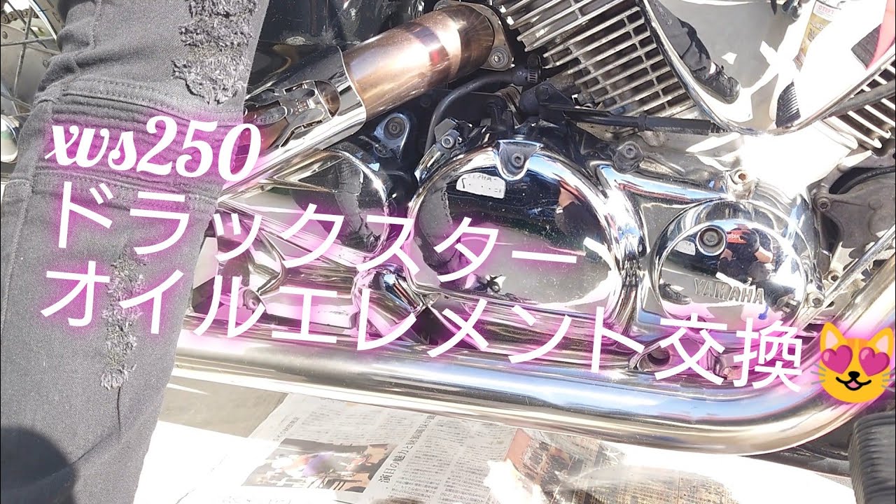 ドラックスター250オイルエレメント交換!完全体❗