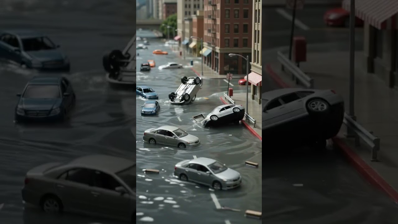 Flash Flood Destroys the City! 🌧️🌊 #shorts