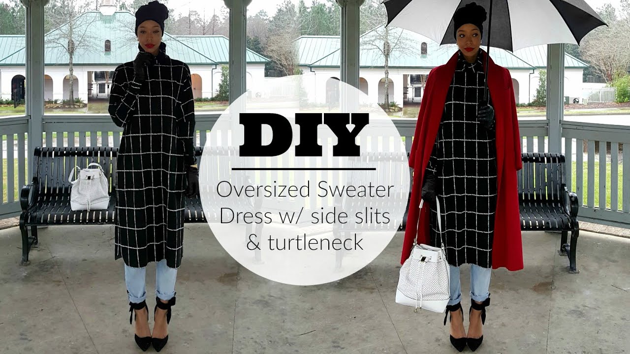 Nadira037 | DIY | Turtle Neck Over-sized Sweater Dress