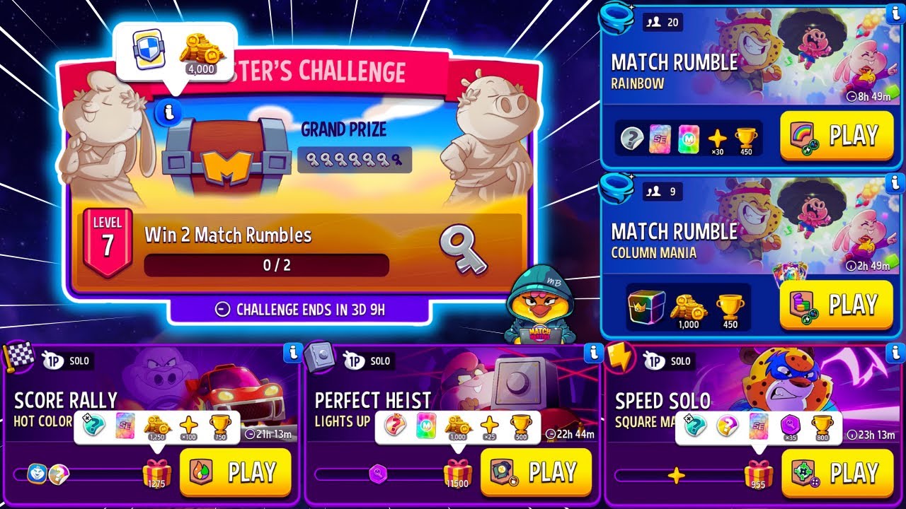 MASTERS CHALLENGE 🔥 x3 Solo: Hot Color, Square Match, Lights Up // x2 Rumble: Rainbow, Column Mania