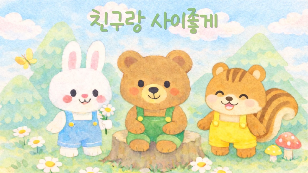 숲속 친구들의 작은 하루 🌿 오늘도 사이좋은 우리 🌼