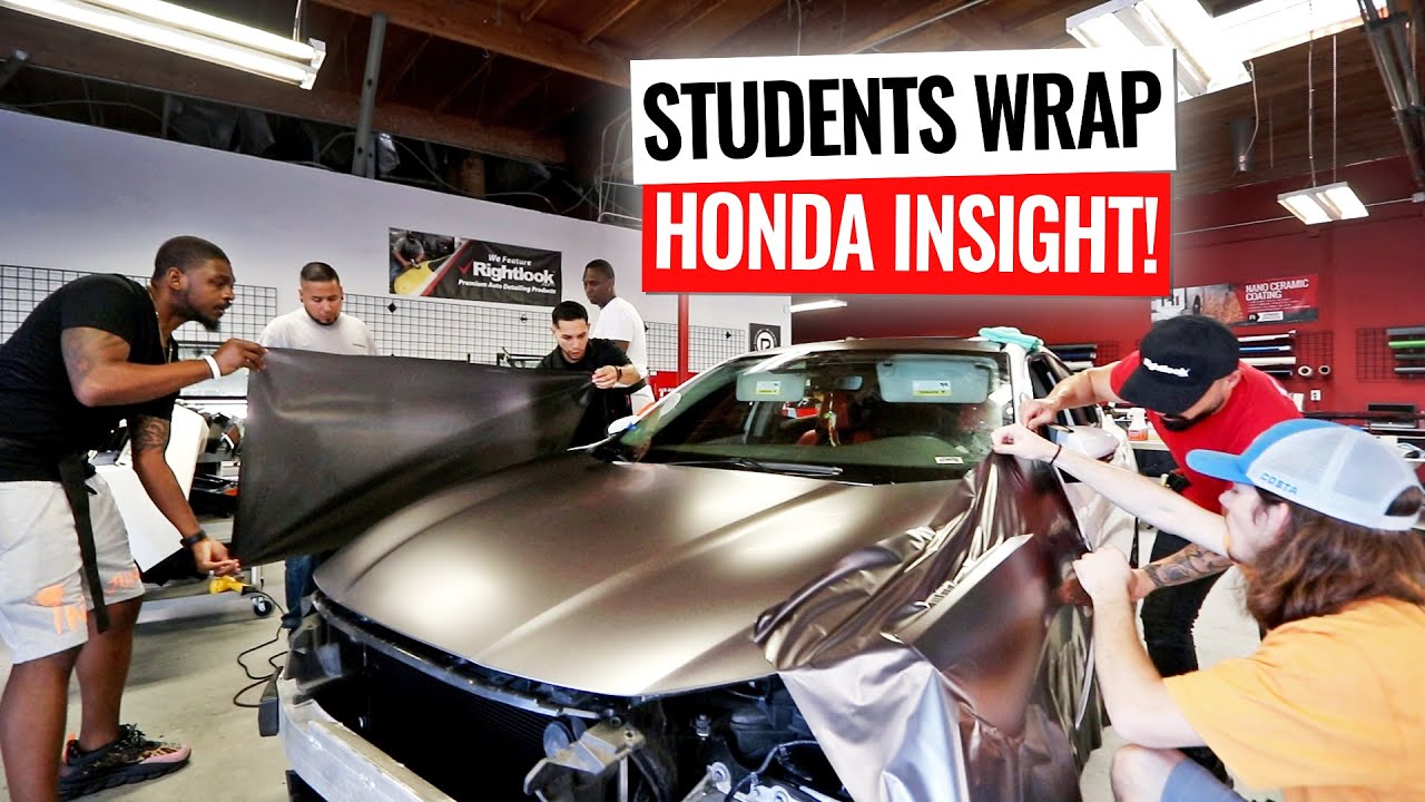 Student Wrap Honda Insight In Vehicle Wrap Installation Training!
