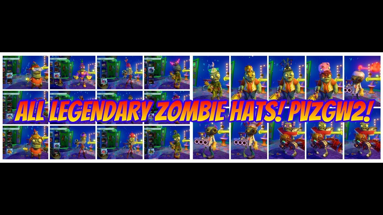 All Legendary Zombie Hats! Plants vs Zombies Garden Warfare 2!