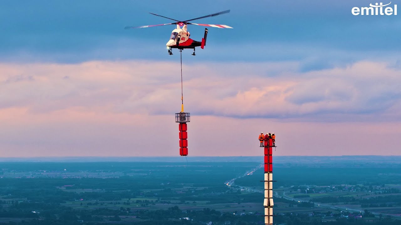 Wymiana anten na maszcie w Rykach