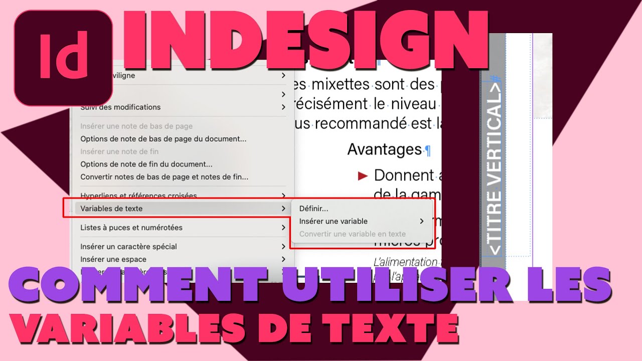 Indesign - Astuces - Utiliser une Variable de texte