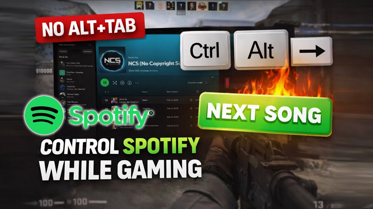 Control Spotify in the Background While Gaming (Next  Pause with Keyboard)
