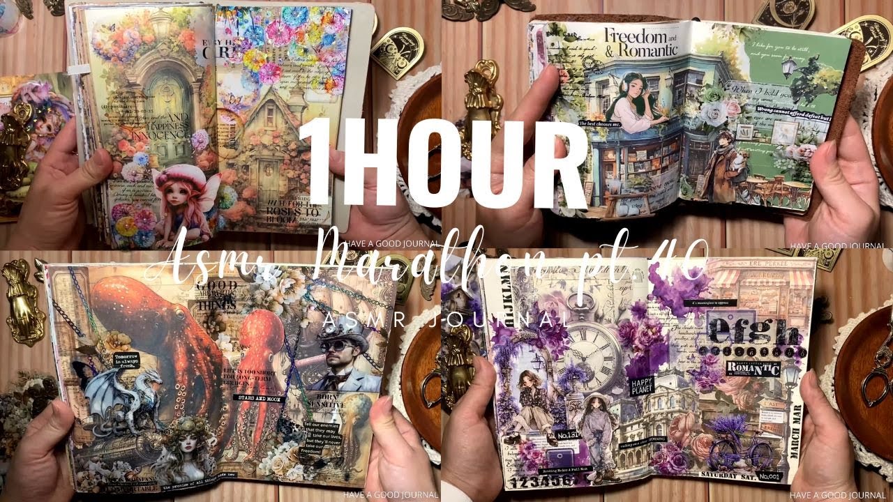 ASMR  Journal Marathon pt40 | 1HOUR | Have a good journal