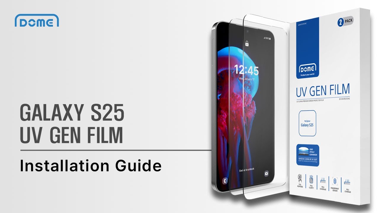 Whitestone UV GEN Glass Screen Protector for S25 series Installation
