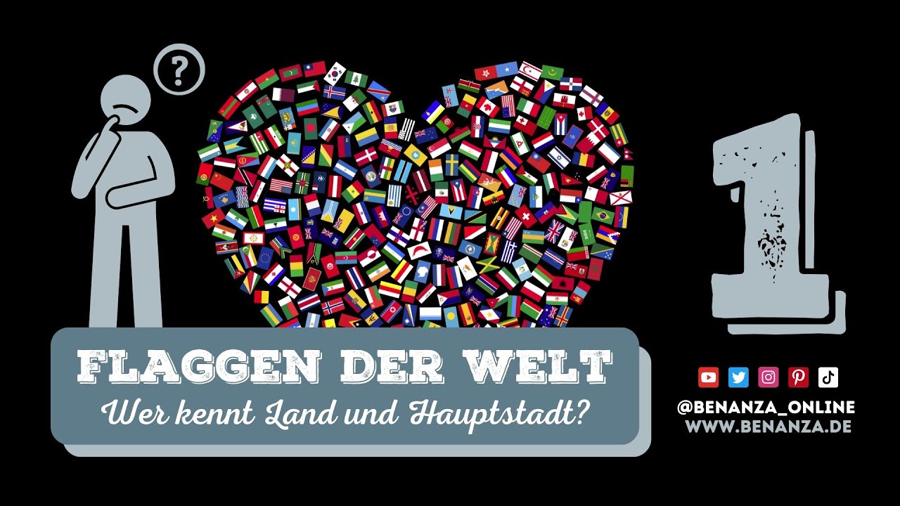 Flaggen Quiz | 20 Länder aus aller Welt | Flag Friday - Folge 1 | Wer kennt Land und Hauptstadt?