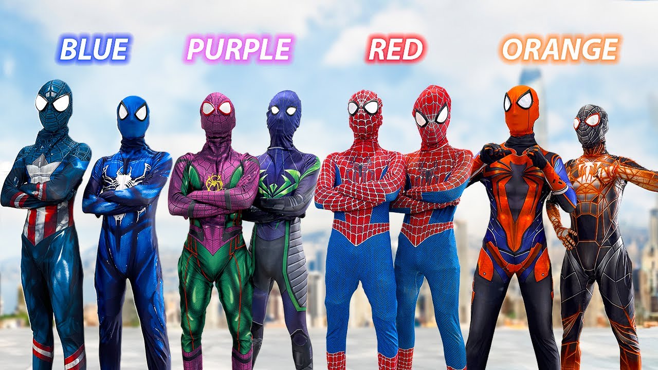 PRO Many Spider-Man and COLORFUL DAY Story !!! ( by TeamSpider VS )