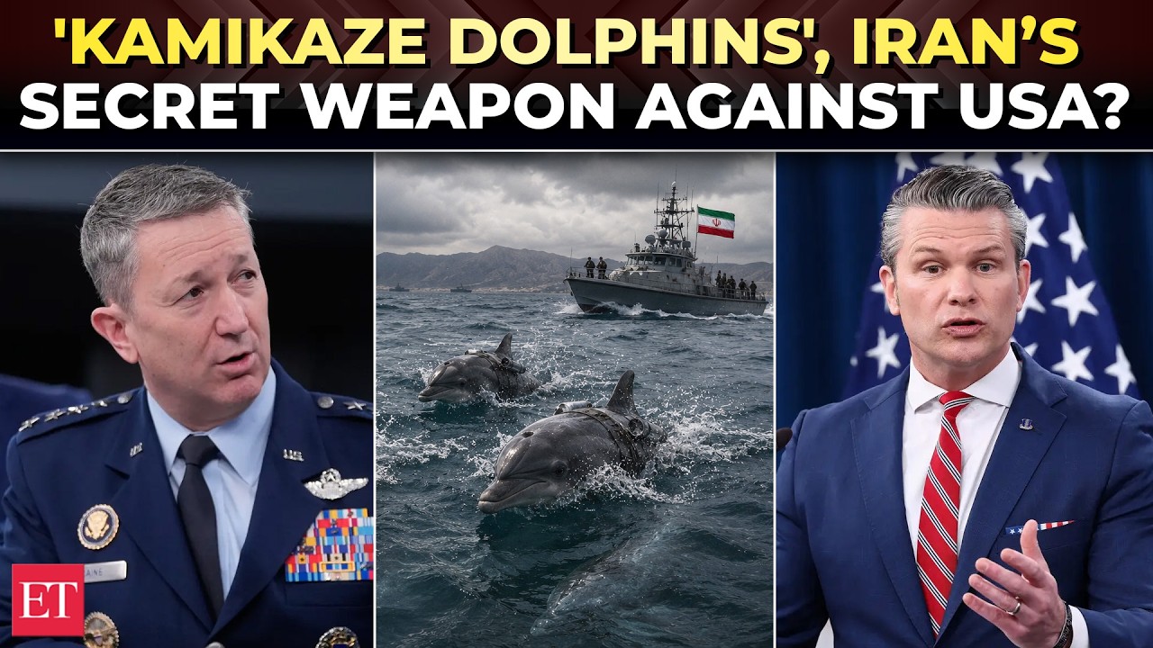 Iran using &lsquo;KAMIKAZE DOLPHINS&rsquo; as secret weapon against US ships? Gen Caine, Hegseth REVEAL...