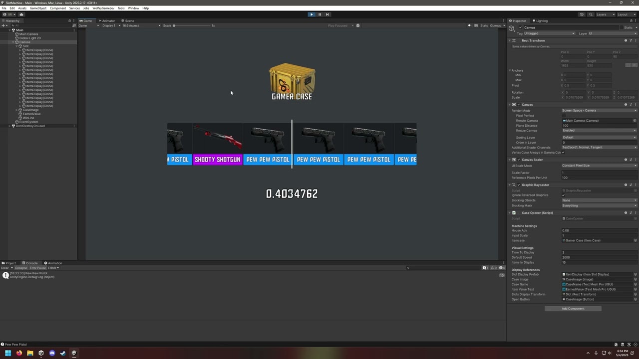 I made CSGO case opening in Unity