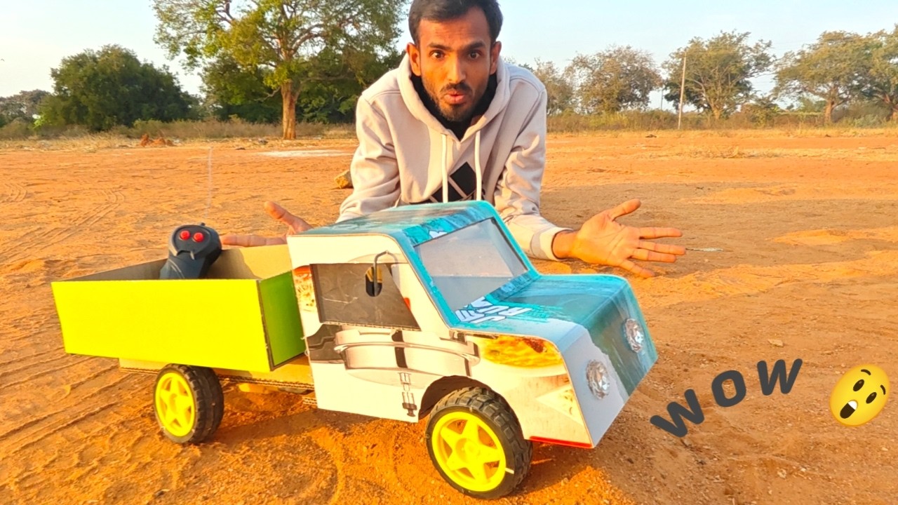 How to Make a 4x4 RC Truck from Cardboard | LED lighting system