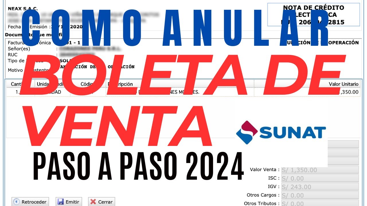 Cómo ANULAR una BOLETA DE VENTA Electrónica SUNAT 2024