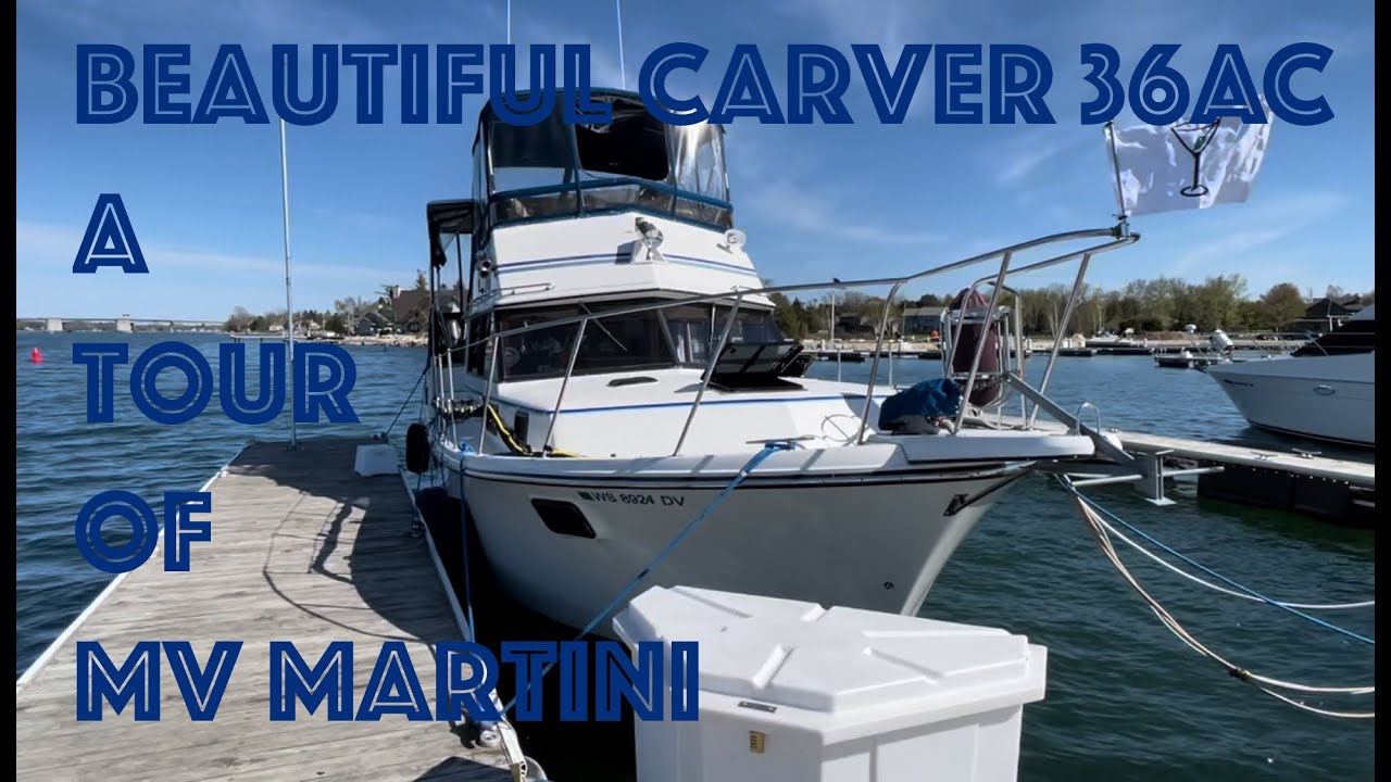 «Прекрасный» Carver 36 1988 года, экскурсия по кормовой каюте, MV Martini, экскурсия