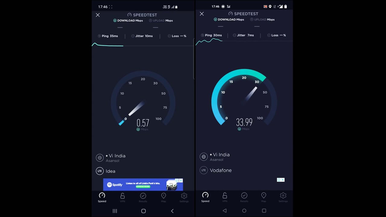 Vi Prepaid Vs Vi Postpaid Simultaneous 4G Speed Test(Prepaid Alone test Video Link in Description)