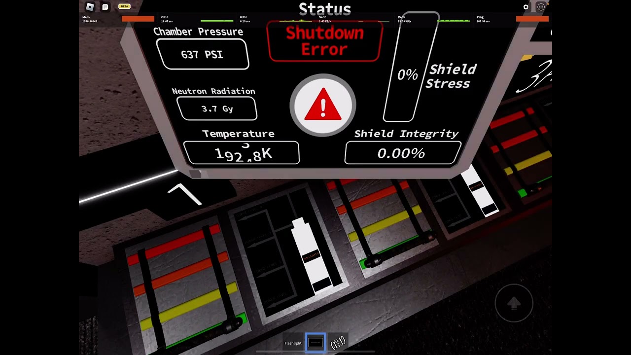 Roblox - Grey Infinity Research Facility- Low Power Status + Shutdown Failure + Facility Blackout.