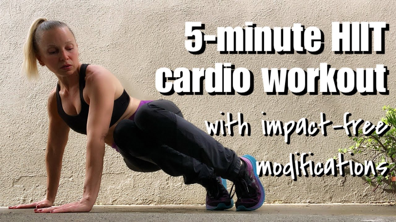 5-minute HIIT cardio workout with impact-free modifications 