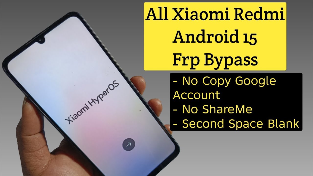 All Xiaomi Redmi Poco Android 15 Frp Bypass Without PC