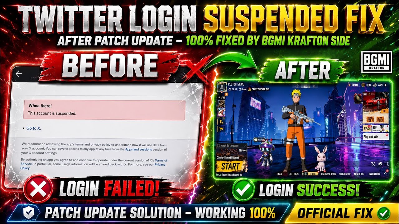 BGMI SUSPENDED ID LOGIN FIX | TWITTER LOGIN PROBLEM FIX 100% | BGMI TWITTER LOGIN PROBLEM FIX