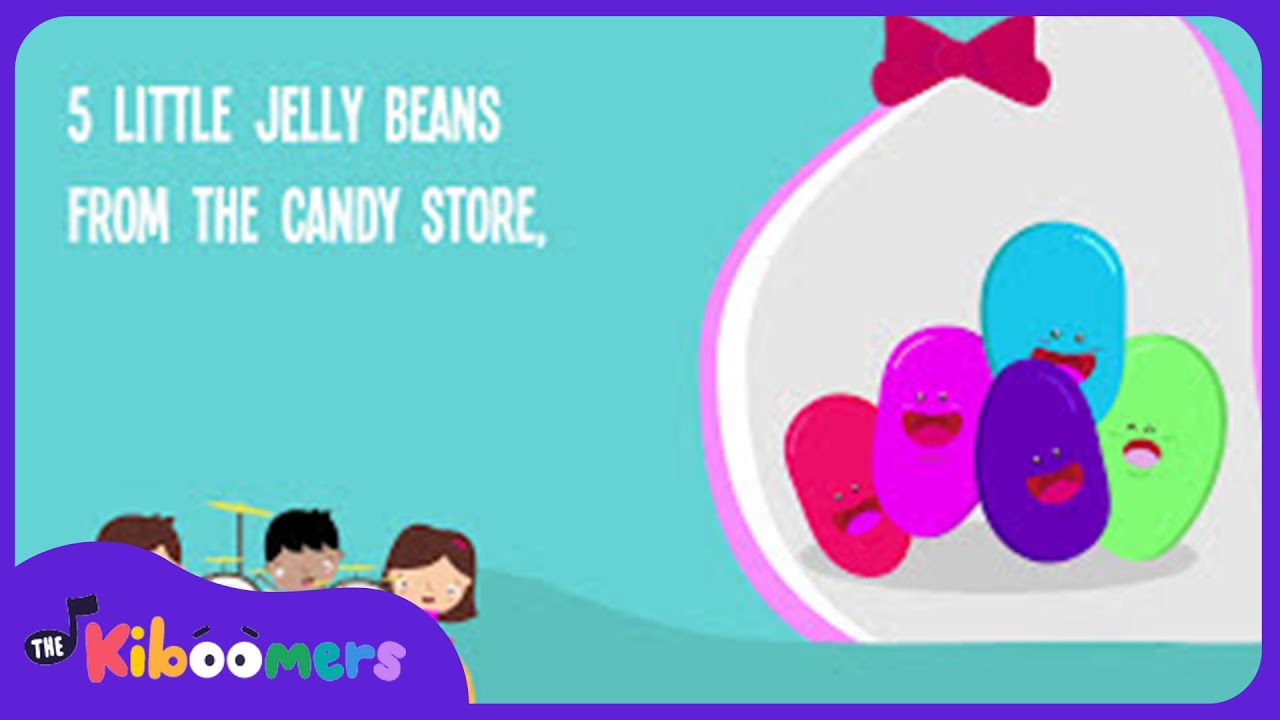 Five Little Jelly Beans Lyric Video - The Kiboomers Preschool Songs & Nursery Rhymes for Easter