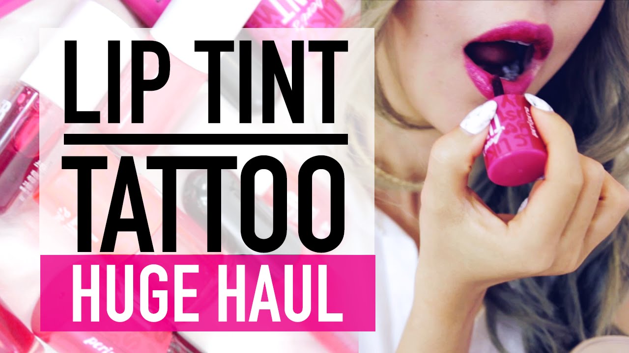 48 Hour Lip Tint Tattoo OMG not PEEL OFF!! ♥ HUGE Korean Lip Tint Haul & Swatches ♥ Wengie