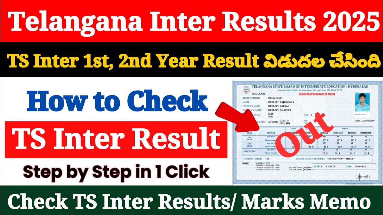 TS Inter Results 2025 Check | How to Check TS Inter Results 2025 1st 2nd Year | TS Inter Result Link