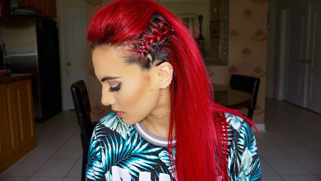 Braided Faux hawk hair tutorial