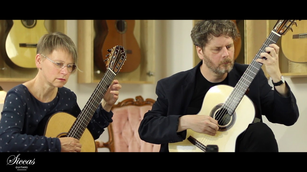 Duo Saitenspuren plays Roland Dyens Gloomy Light on a Hanika I a Doubletop and a Hanika Ia Lattice a