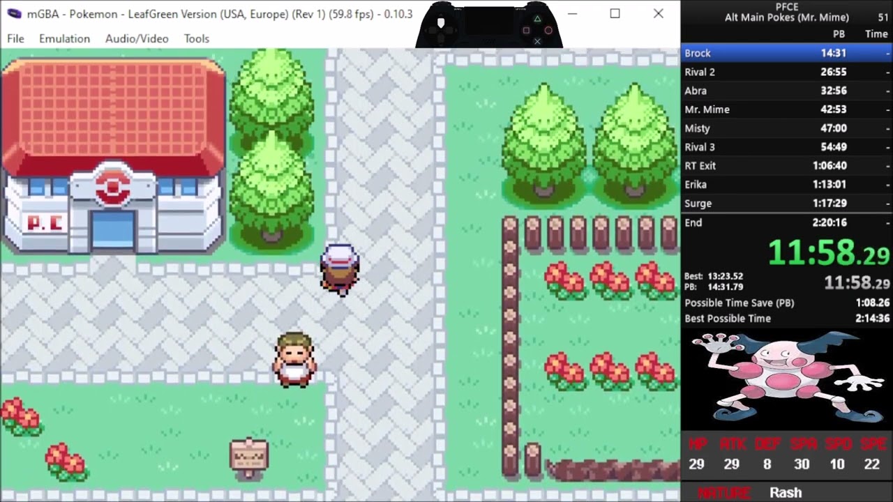 Pokémon FRLG Mr. Mime alt main speedrun in 2:18:53 [current WR]