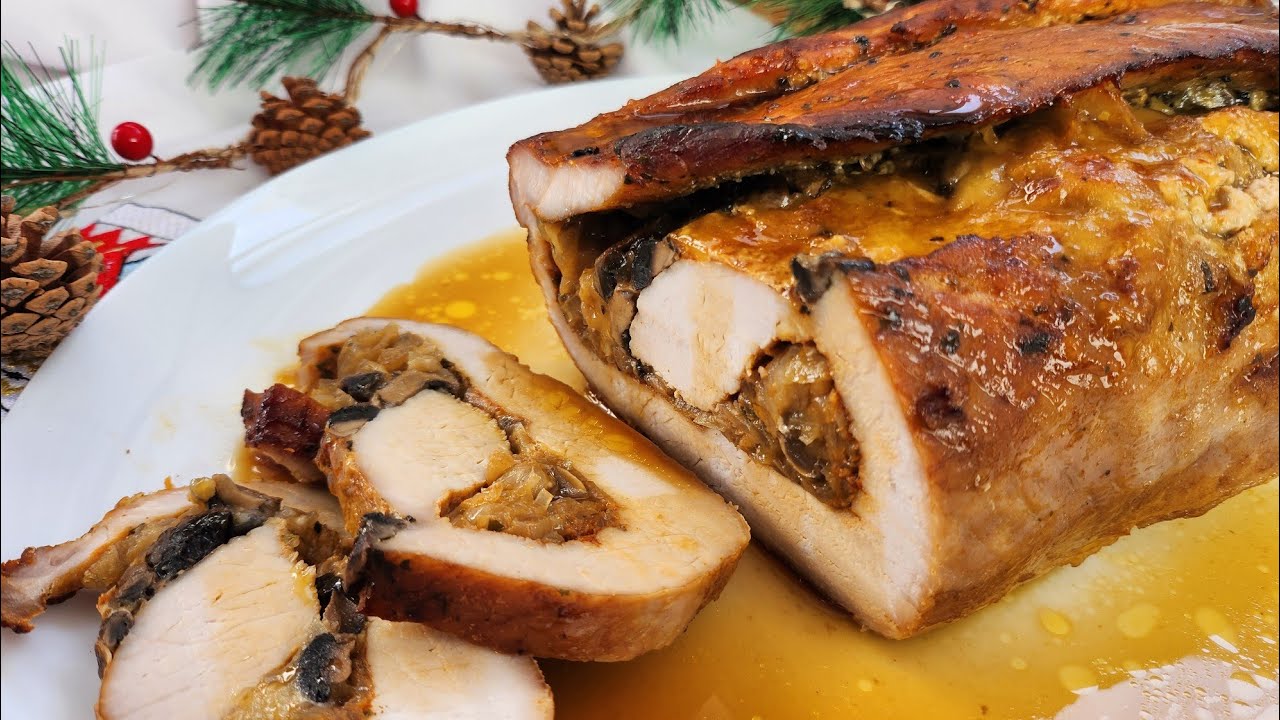 Lomo Relleno Navideño Fácil y Jugoso. Perfecto para tu Cena de Navidad
