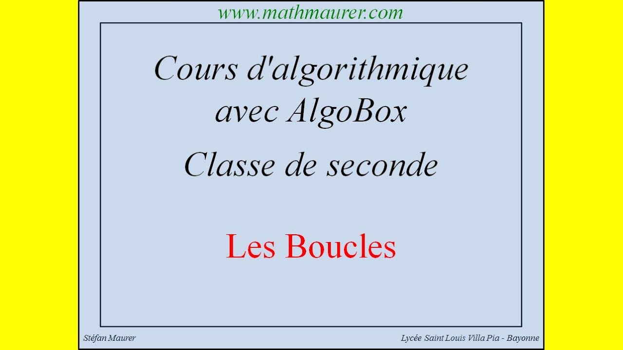 Les boucles avec Algobox