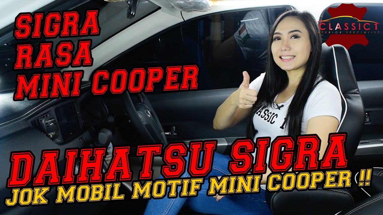 Jok kulit mobil Daihatsu Sigra pake Motif Mini Cooper ⁉️ Ngerriiiiiiii