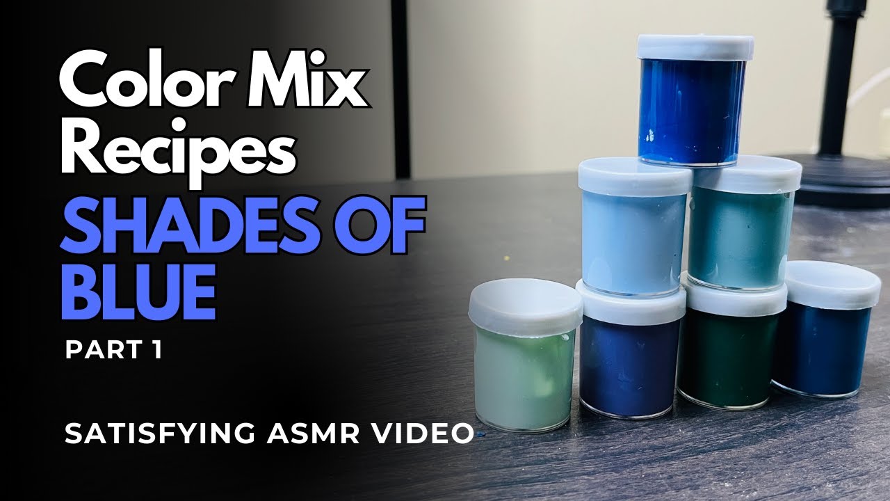 Mixing 7 Shades of BLUE 💧 Part 1 Recipes (Periwinkle, Tiffany, Royal) - Satisfying ASMR
