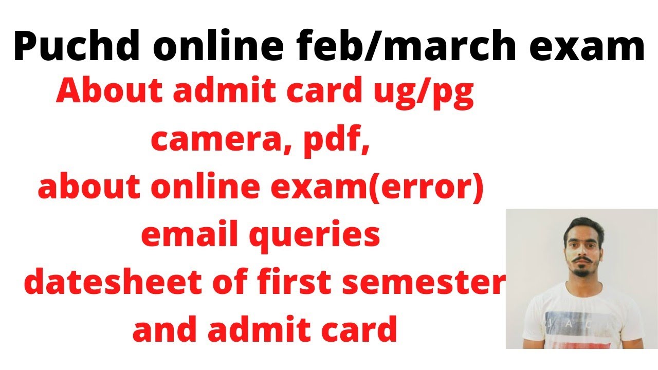 Puchd online feb/March exam latest updates|pu online exam admit card|your queries|MATHSANDEDUCATION