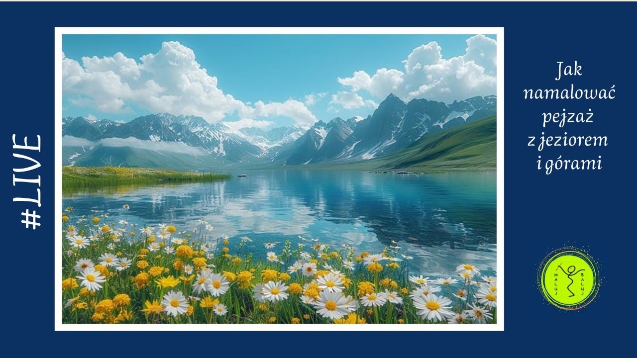 JAK NAMALOWAĆ PEJZAŻ Z JEZIOREM I GÓRAMI / krok po kroku / #art #painting #malarstwo #landscape