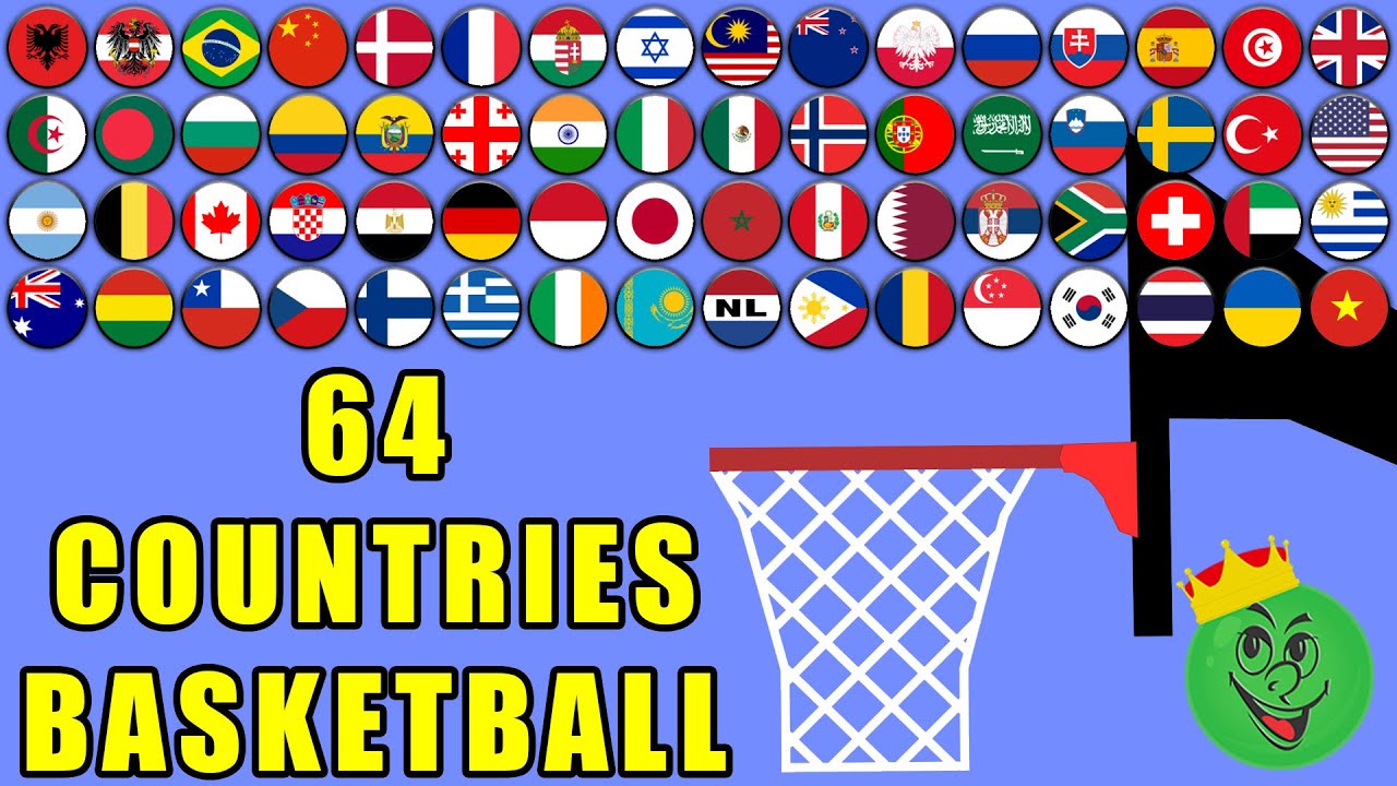Basketball Marble Race with 64 Countries 7 \ Marble Race King