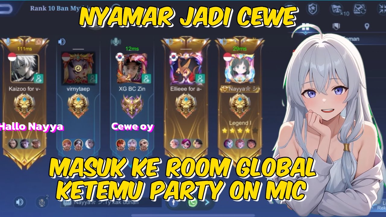 Nyamar Jadi Cewe Masuk Ke Room Global | Ketemu Partyan On Mic 🤣🗿