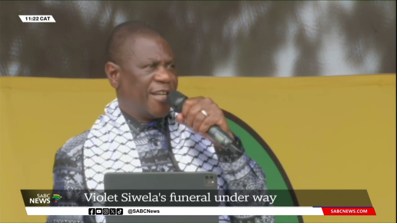 ANC Deputy President Paul Mashatile addresses Parliamentarian Violet Siwela's funeral