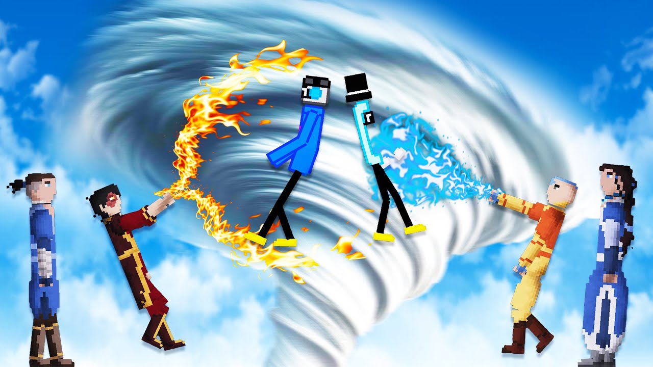 We Fight the Avatar and Get Destroyed by Air, Fire, Water, and Earth Bending in People Playground!