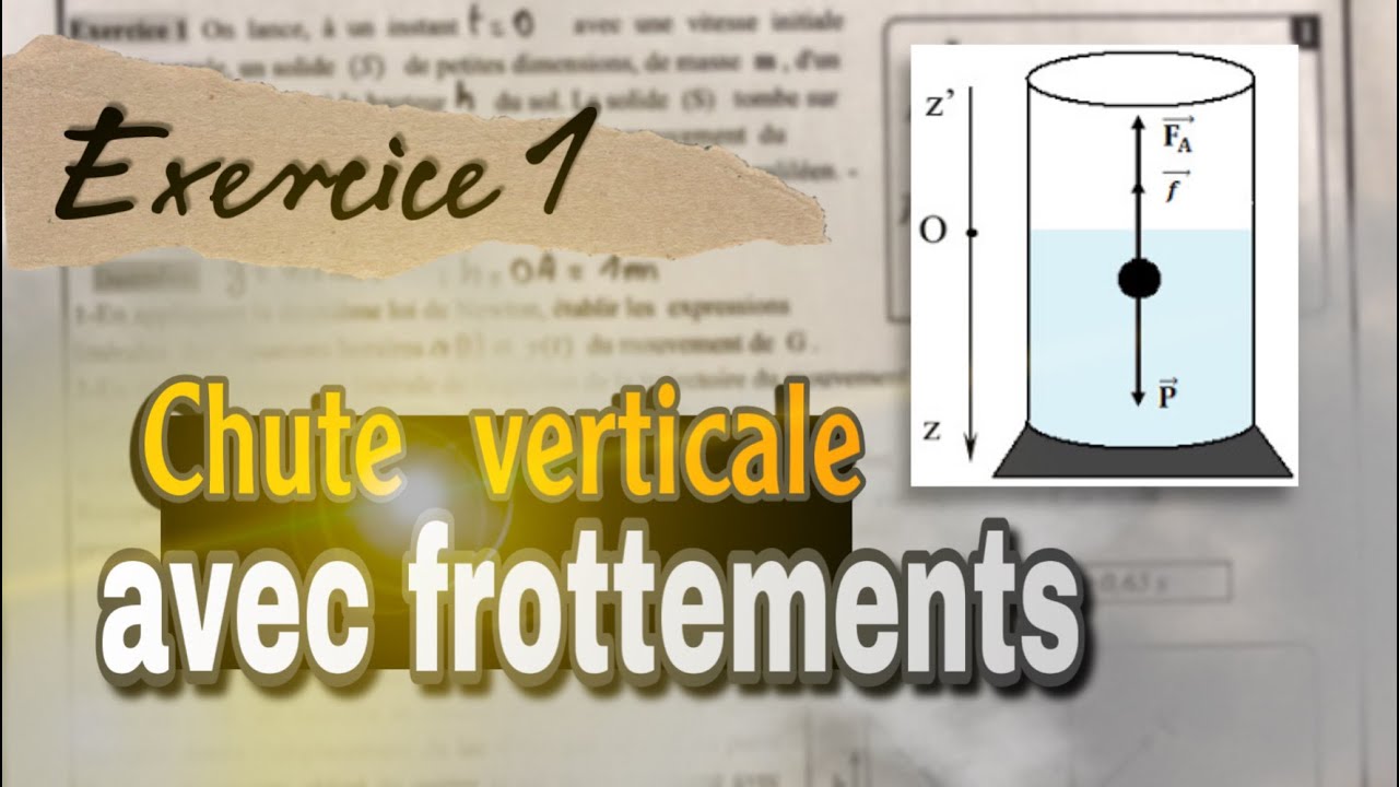 chute verticale d'un solide dans un fluide /Exercice 1 ✨ corrigé: 2 BAC biof