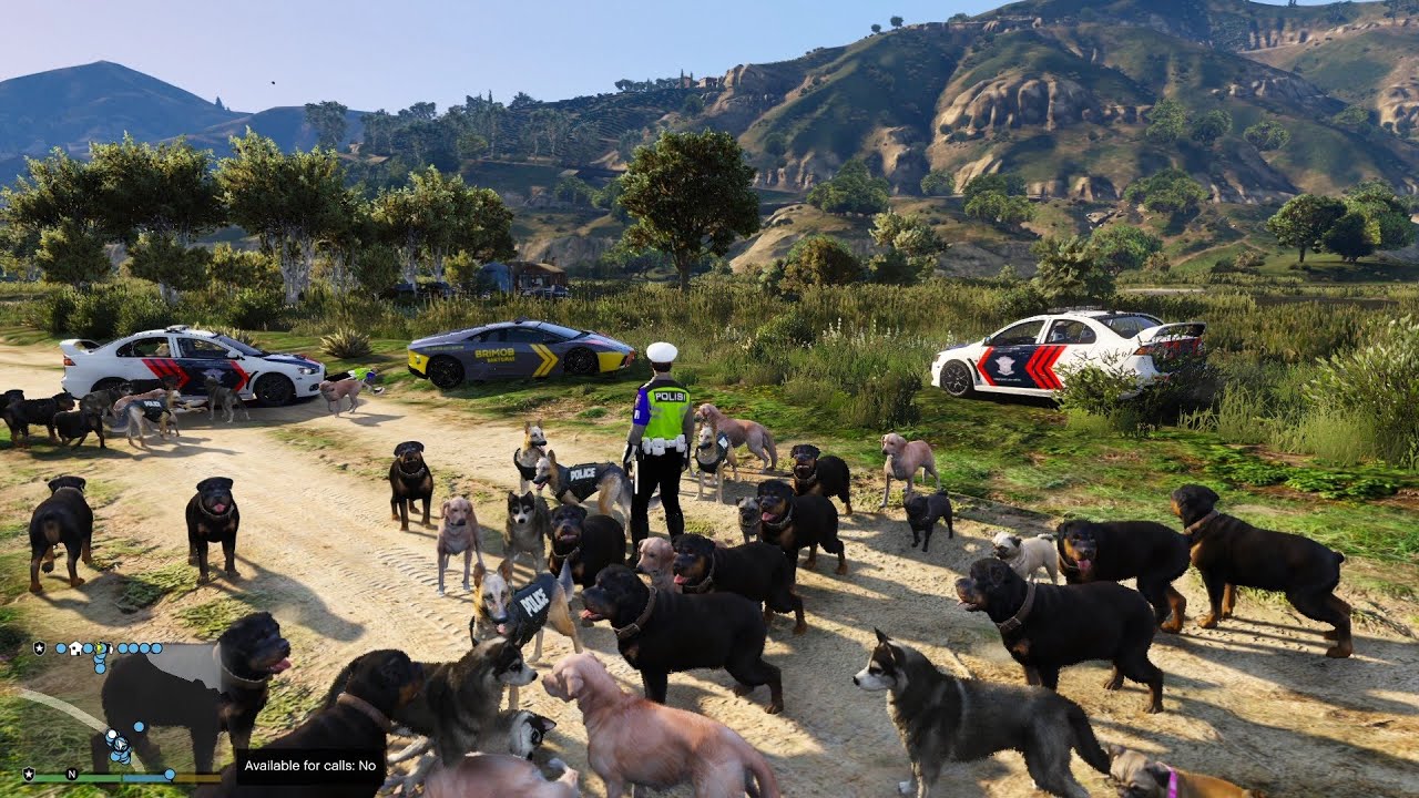 100 Anjing Polisi Grebek Tempat Geng Motor! GTA 5 Mod Polisi Indonesia