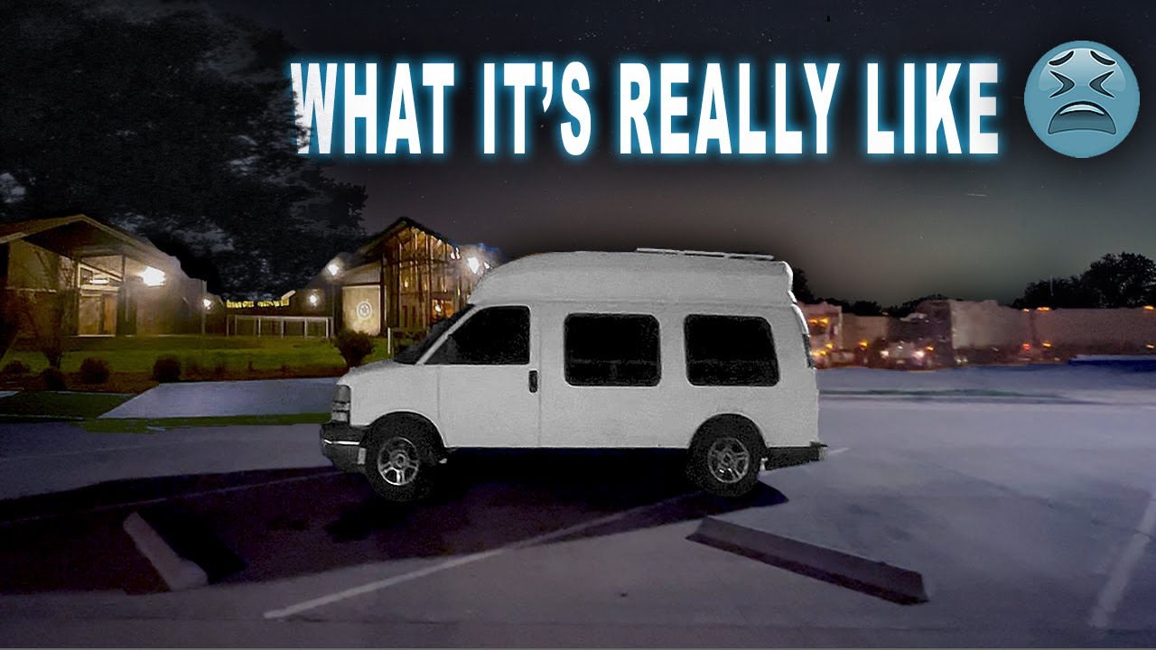 Living in a Van | My First Time Overnight Parking at a Busy Rest Area 😩